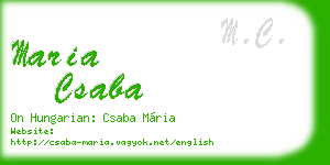 maria csaba business card